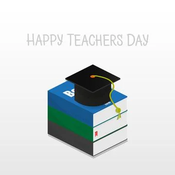 Teachers Day on a grey colored, vector illustration Stock Illustration