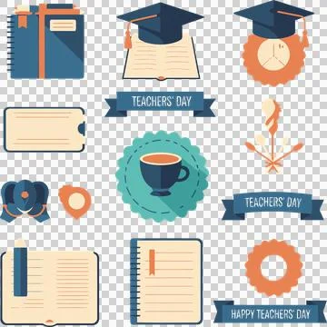 Teachers Day School Graphic Elements Stock Illustration