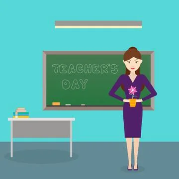 Teacher's Day. Vector. Flat design. Stock Illustration