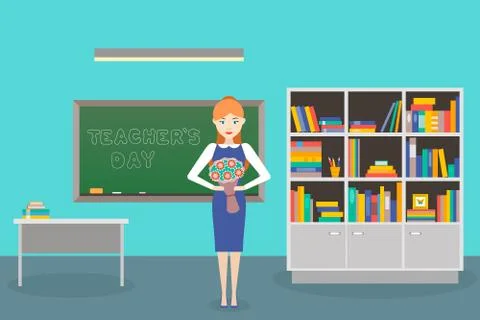 Teacher's Day. Vector illustration. Flat design. Stock Illustration