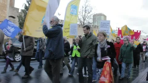 Teachers strike (8482) 스톡 동영상 9188108