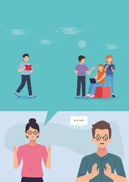 Teachers thinking in elearning Stock Illustration