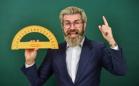 Teaching about angles. Mathematics for better future. Personal lesson Stock Photos