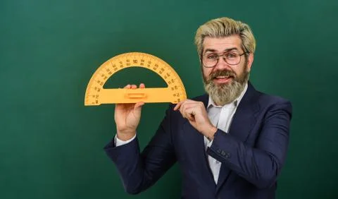 Teaching about angles. Mathematics for better future. Personal lesson Stock Photos