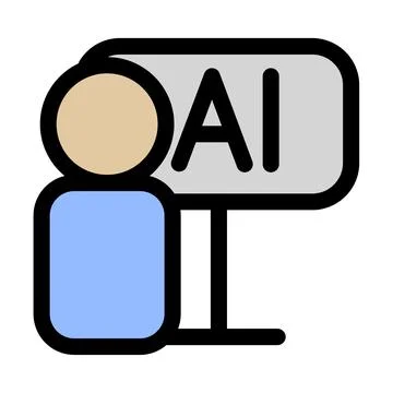Teaching artificial intelligence - artificial intelligence icon Illustrazione stock