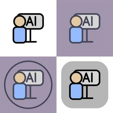 Teaching artificial intelligence - artificial intelligence icon Stock-Illustration