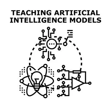 Teaching artificial intelligence models and machine learning concepts イラスト素材