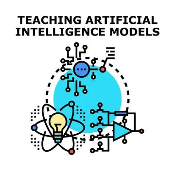 Teaching artificial intelligence models and machine learning concepts Stock Illustration