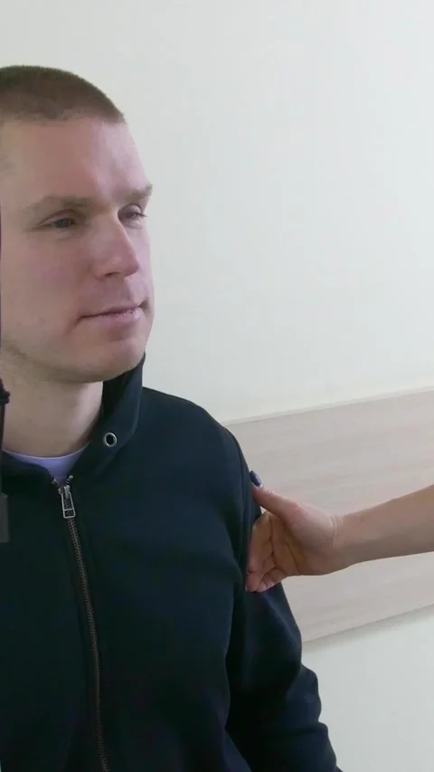 Teaching the blind to walk with a cane. Stock Footage 300438189