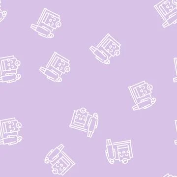 Teaching child babysitter line seamless pattern Stock Illustration