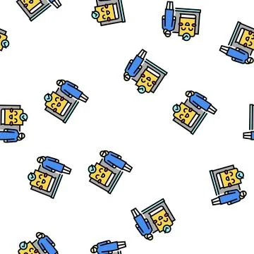 Teaching child babysitter vector seamless pattern Stock Illustration