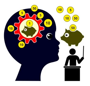 Teaching Children about Saving Money Stock Illustration