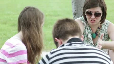 Teaching class outside outdoors Video stock 11590102