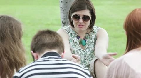 Teaching class outside outdoors Video stock 11623785