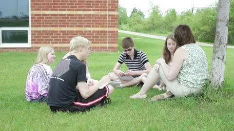 Teaching class outside outdoors Video stock 11842892