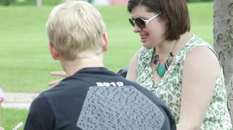 Teaching class outside outdoors Video stock 11952519