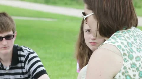 Teaching class outside outdoors Video stock 12009557