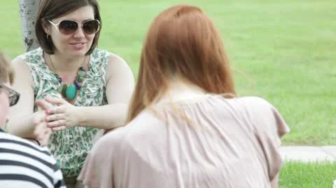 Teaching class outside outdoors Video stock 12191403