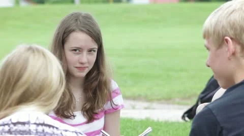 Teaching class outside outdoors Video stock 12191558