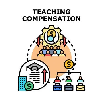 Teaching compensation model measuring education and salary Stock Illustration