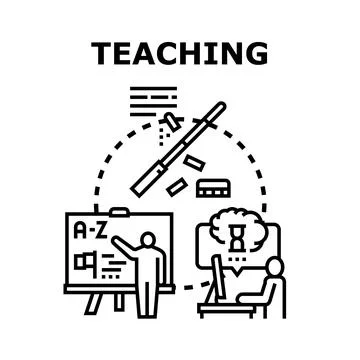 Teaching concept engaging students in online education Stock Illustration