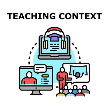 Teaching context with diverse educational methods and platforms Stock Illustration