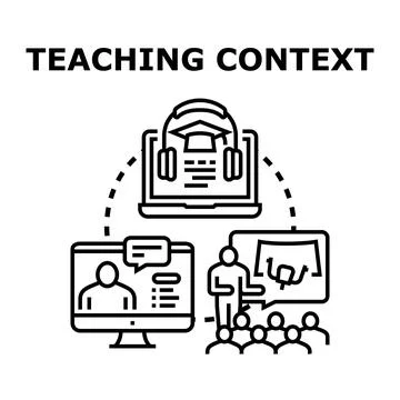 Teaching context with diverse educational methods and platforms Stock Illustration
