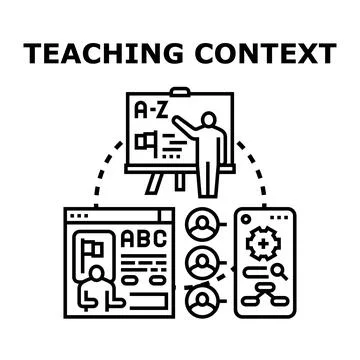 Teaching context in modern education learning environment Stock Illustration