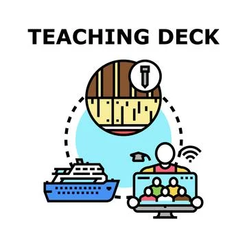 Teaching deck concept for online learning and maritime education Stock Illustration
