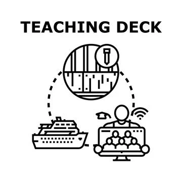 Teaching deck concept for online learning and maritime education Stock Illustration