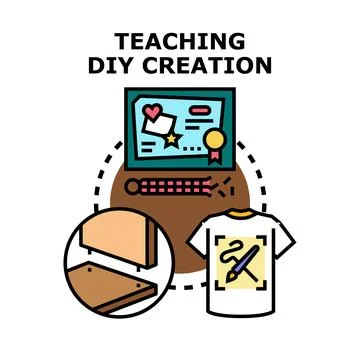 Teaching diy creation and handmade craft skills Stock Illustration