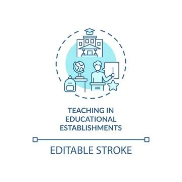 Teaching in educational establishments concept icon Stock-Illustration