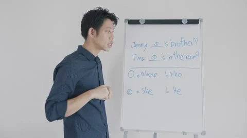Teaching English Grammar in a Classroom Setting Stock Footage 315930588