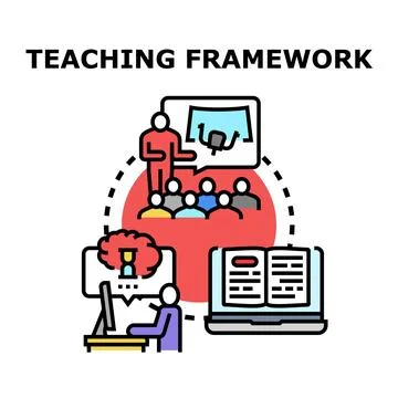 Teaching framework showing modern education and learning methods イラスト素材