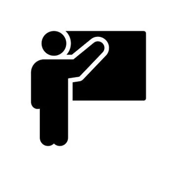 Teaching glyph flat icon Illustrazione stock
