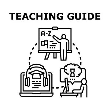 Teaching guide concept for online education program Stock Illustration