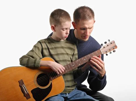 Teaching guitar Stock Photos