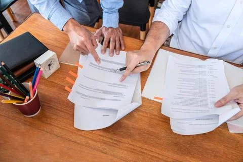 Teaching helping and study course, Team of young teacher or tutor helps stude Stock Photos