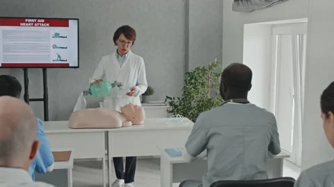 Teaching How To Use Manual Resuscitator Stock Footage 223927893