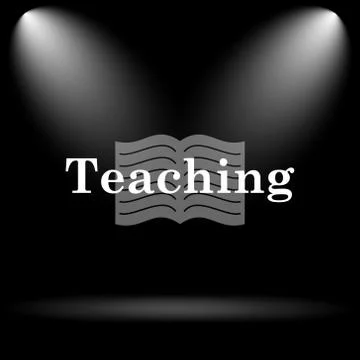 Teaching icon. Internet button on black background.. Stock Illustration