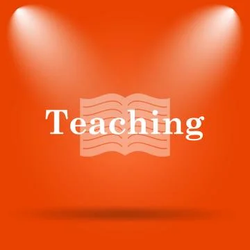 Teaching icon. Internet button on orange background.. Stock Illustration