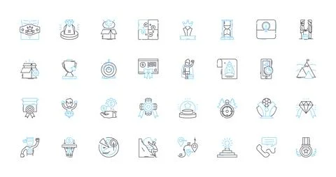 Teaching Instructor linear icons set. Inspiring, Passionate, Knowledgeable Stock Illustration