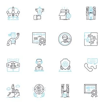 Teaching Instructor linear icons set. Inspiring, Passionate, Knowledgeable Stock Illustration