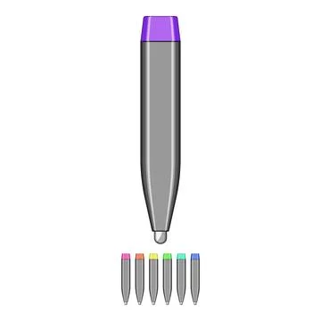 Teaching interactive whiteboard pen cartoon vector graphic Stock Illustration