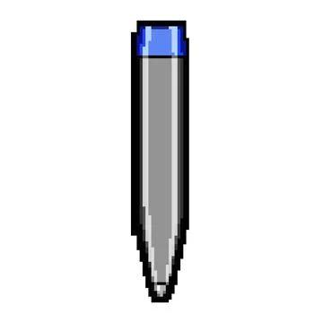 Teaching interactive whiteboard pen pixel art vector illustration Illustrazione stock