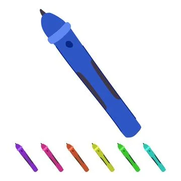 Teaching interactive whiteboard pen vector cartoon graphic Stock Illustration