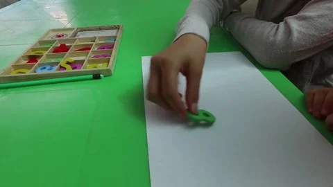 Teaching lesson in mathematics. Children Stock Footage 79634942