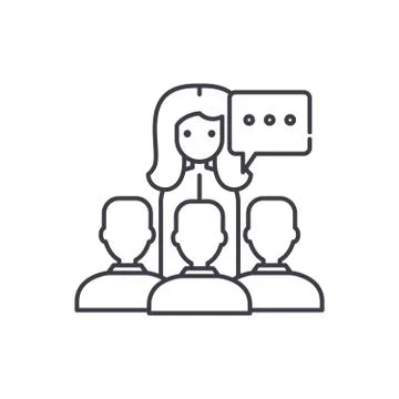 Teaching line icon concept. Teaching vector linear illustration, symbol, sign Stock Illustration