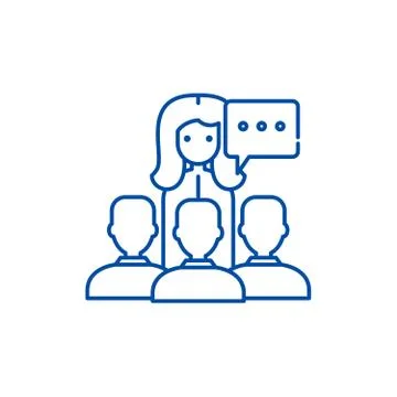 Teaching line icon concept. Teaching flat vector symbol, sign, outline Stock Illustration