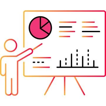 Teaching line icon training and education vector Stock Illustration